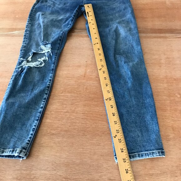 Good American Good Legs Crop Skinny Legs Women 8/29 Blue High Rise Distressed - Picture 7 of 13